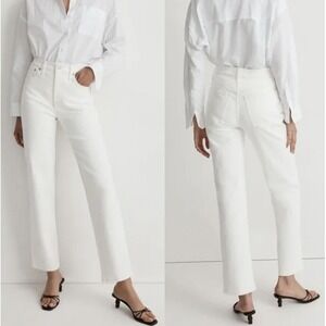 Madewell White High Rise Straight‎ Leg Jeans ND512 Size 32